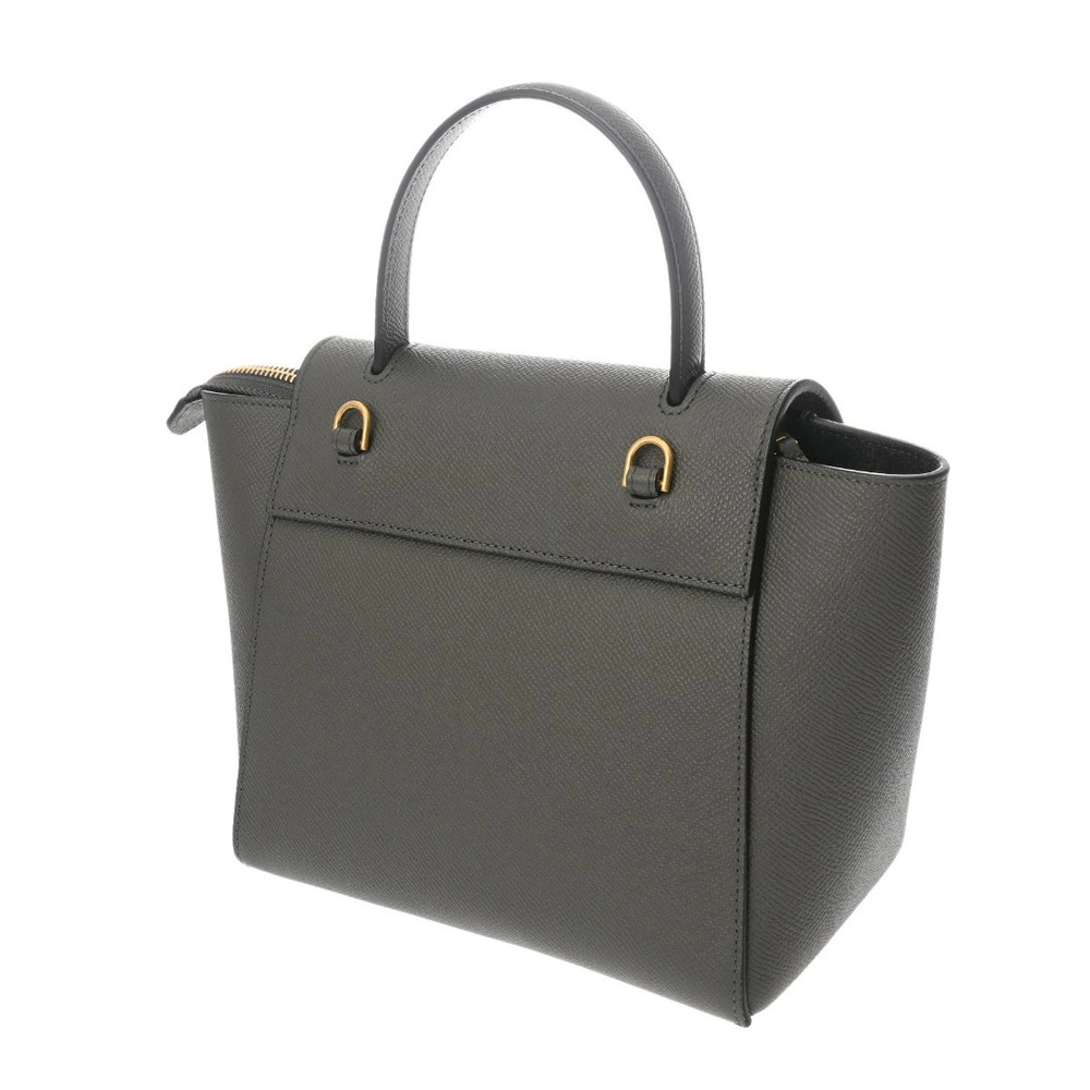 Celine Handbag Belt Bag Leather Gray Grain Gray